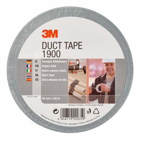 Nastro adesivo telato 3M Value Duct Tape 50 mm x 50 m argento 1900-A